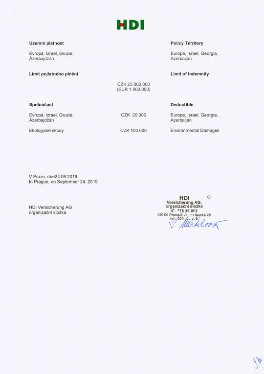 Certificate of Insurance (page 2)